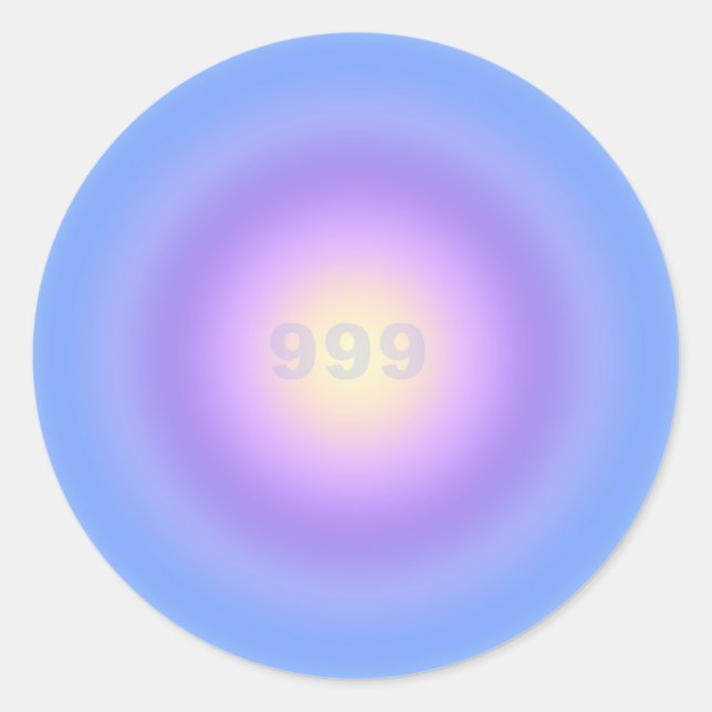 Angel Number 999 Release - Angel Numbers Gradient  Classic Round Sticker (Front)