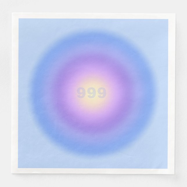 Angel Number 999 Release - Angel Numbers Gradient Paper Dinner Napkins (Front)