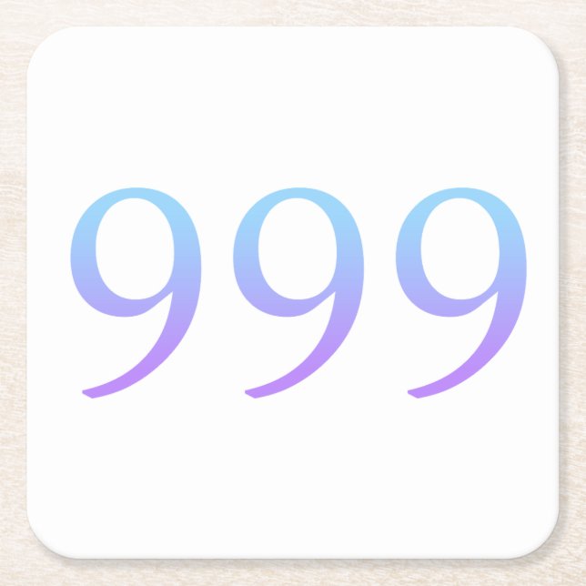 Angel Number 999  Square Paper Coaster (Front)