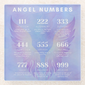 Angel Number Meanings Collection Glass Coaster
