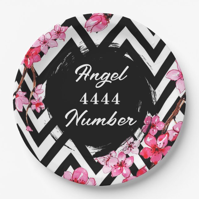 Angel Numberr "4444"  Paper Plates (Front)