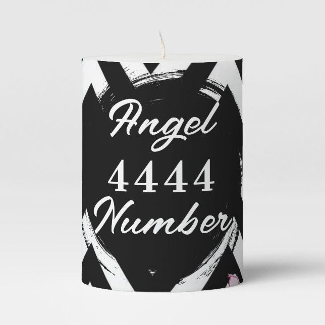 Angel Numberr "4444"  Pillar Candle (Front)