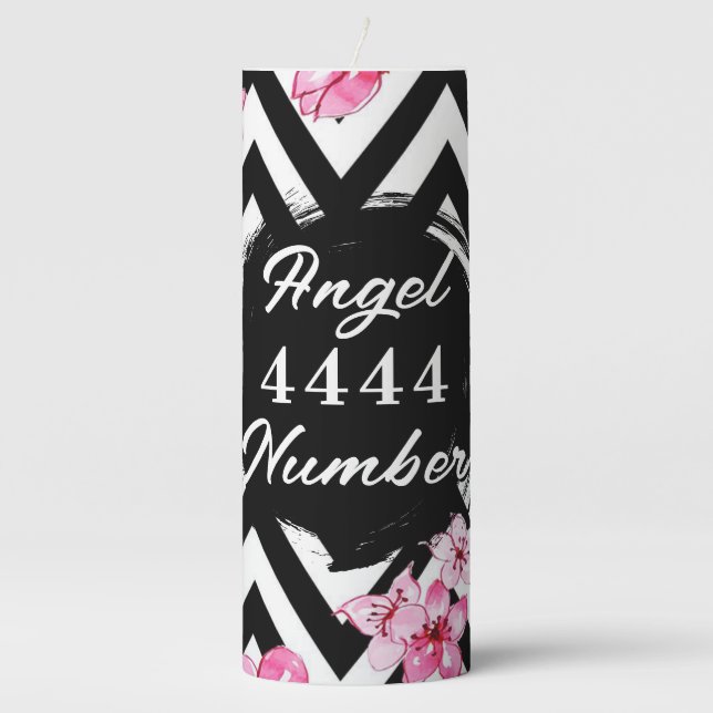 Angel Numberr "4444"  Pillar Candle (Front)