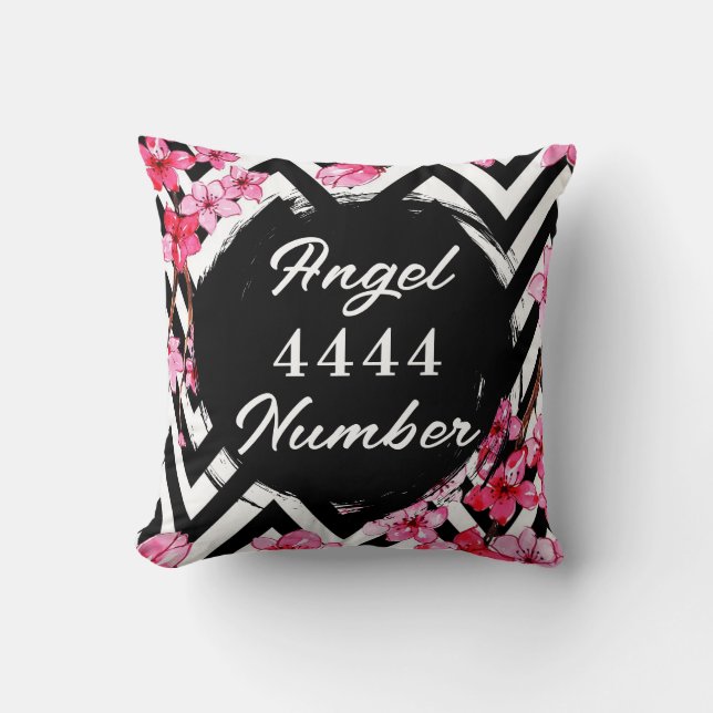 Angel Numberr "4444"  Throw Pillow (Front)