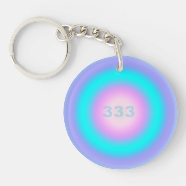 Angel Numbers 333 - Creativity & Action   Keychain (Front)
