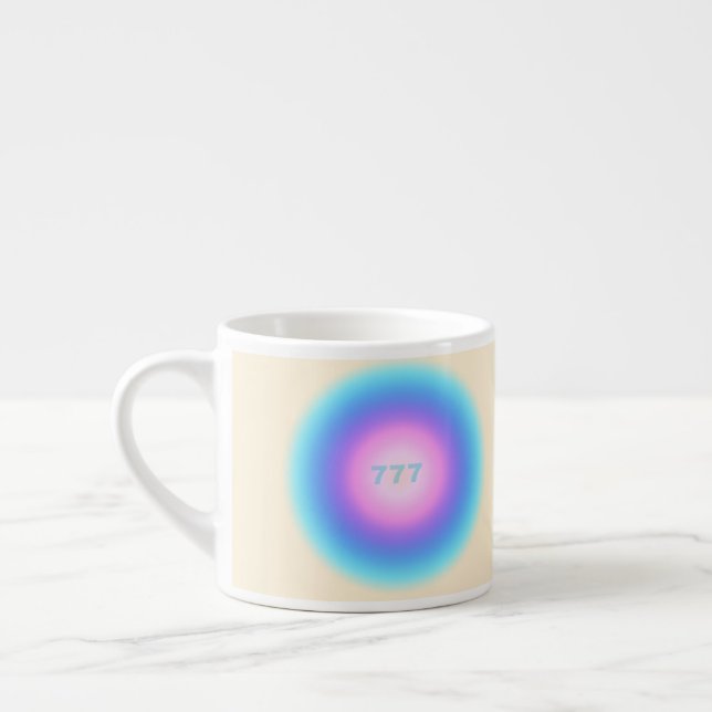 Angel Numbers 777 - Good Fortune Espresso Cup (Left)