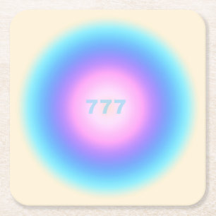 Angel Numbers 777 - Good Fortune  Square Paper Coaster