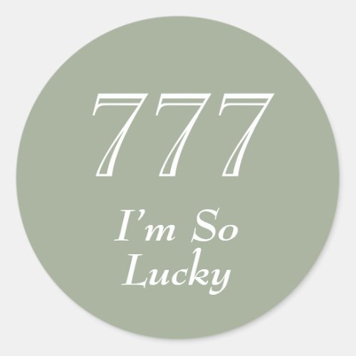 Angel Numbers 777 Spiritual Aesthetic Blue Cute Classic Round Sticker