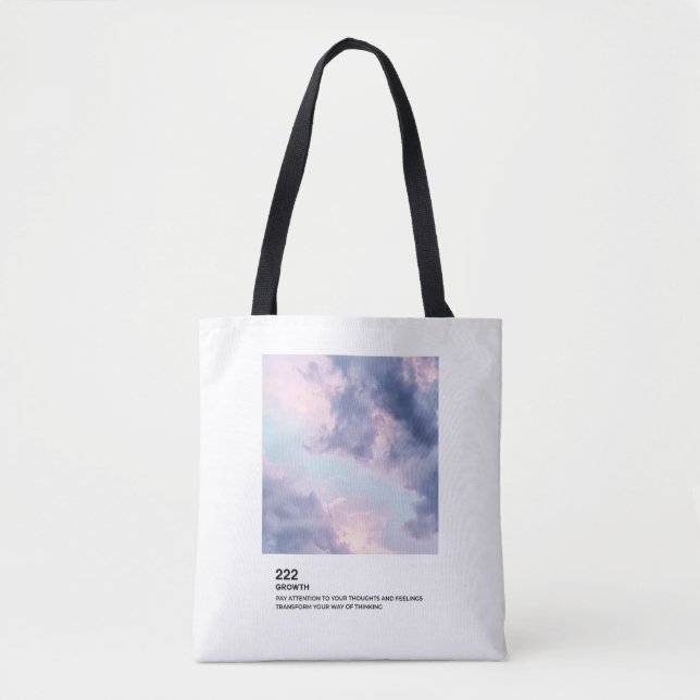 Angel Numbers, Growth, Angel Number 222 Tote Bag (Front)