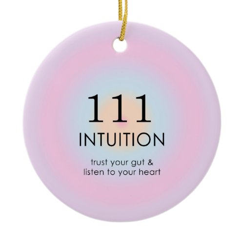 Angel Numbers Numerology 111 Intuition   Ceramic Ornament