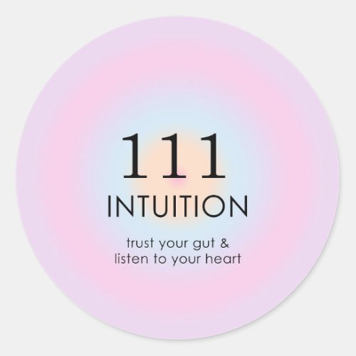Angel Numbers Numerology 111 Intuition   Classic Round Sticker