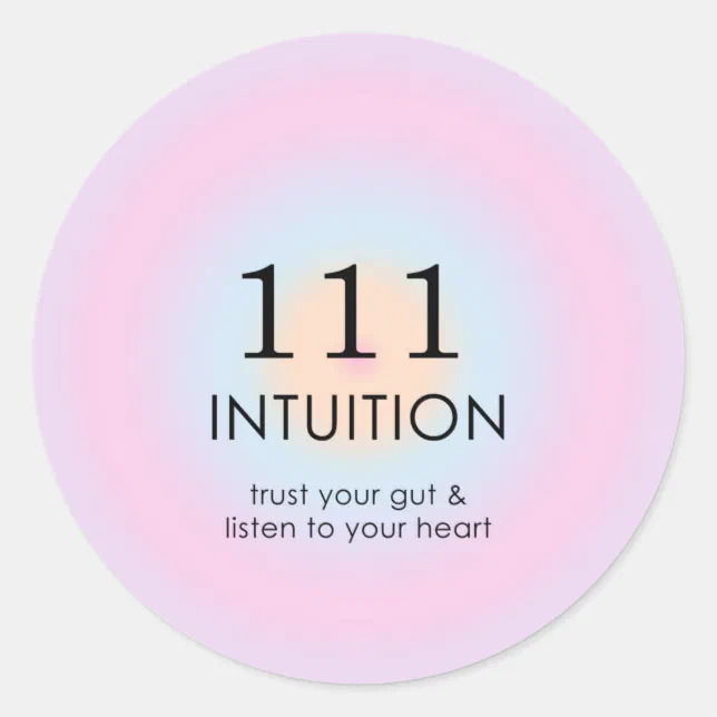 Angel Numbers Numerology 111 Intuition Classic Round Sticker | Zazzle