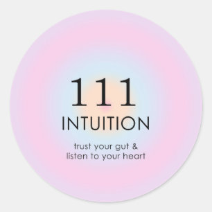 Angel Numbers Numerology 111 Intuition Classic Round Sticker