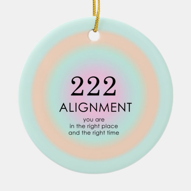 Angel Numbers Numerology 222 Alignment Motivation  Ceramic Ornament (Front)