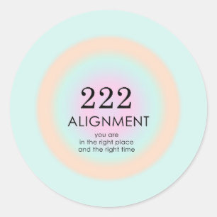 Angel Numbers Numerology 222 Alignment Motivation  Classic Round Sticker