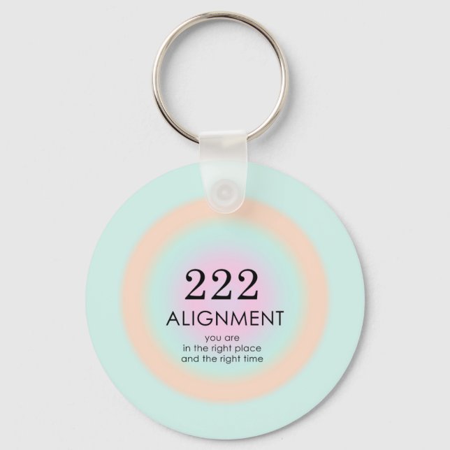 Angel Numbers Numerology 222 Alignment Motivation  Keychain (Front)
