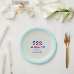 Angel Numbers Numerology 222 Alignment Motivation Paper Plates