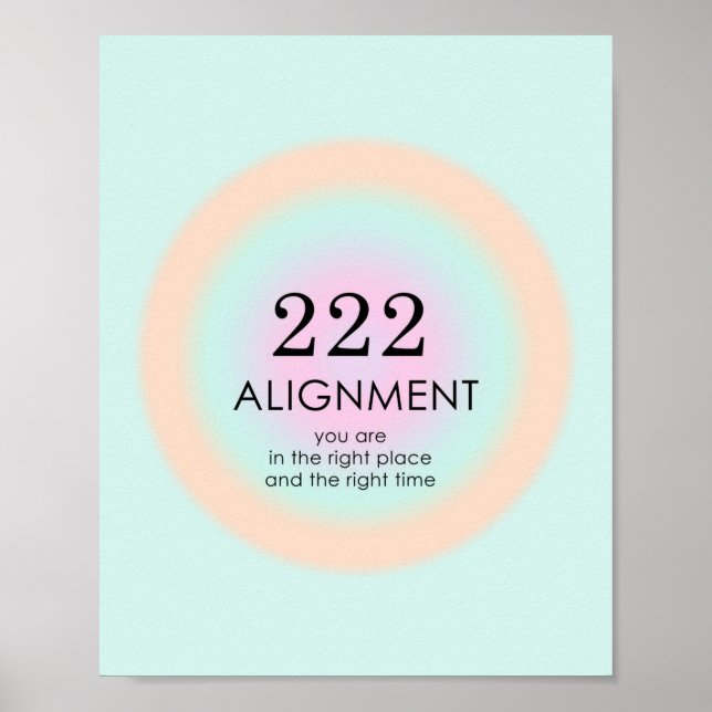 Angel Numbers Numerology 222 Alignment Poster (Front)