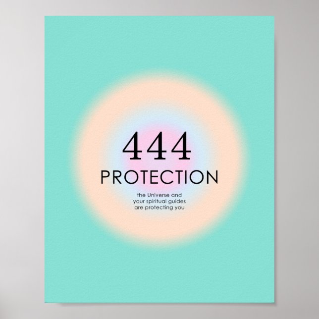 Angel Numbers Numerology 444 Protection  Poster (Front)