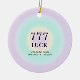 Angel Numbers Numerology 777 Luck Ceramic Ornament