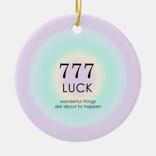 Angel Numbers Numerology 777 Luck  Ceramic Ornament