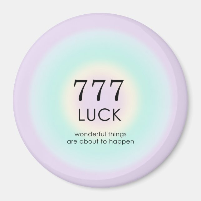 Angel Numbers Numerology 777 Luck   Magnet (Front)
