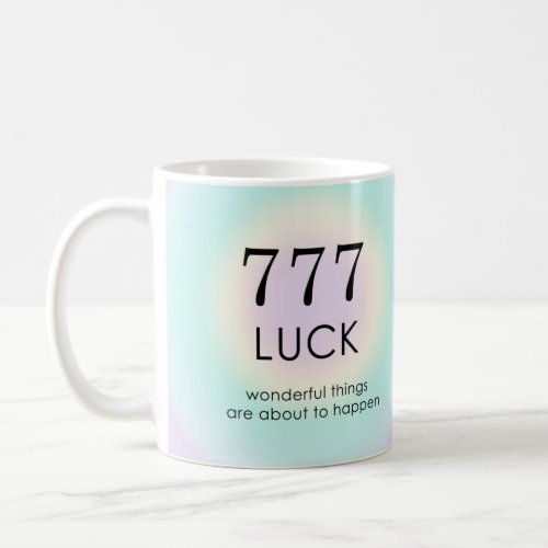 Angel Numbers Numerology 777 Luck Motivational Coffee Mug