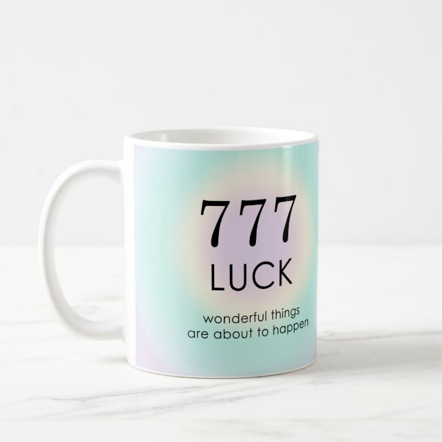 Angel Numbers Numerology 777 Luck Motivational  Coffee Mug (Left)