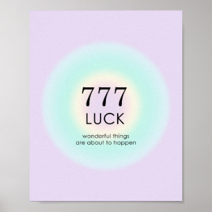 Angel Numbers Numerology 777 Luck Poster