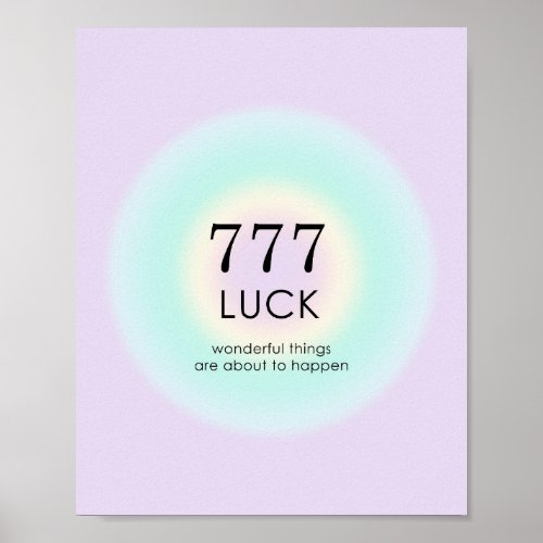Angel Numbers Numerology 777 Luck  Poster