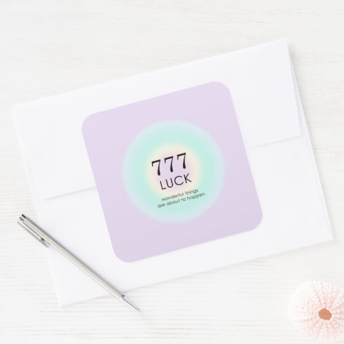 Angel Numbers Numerology 777 Luck  Square Sticker