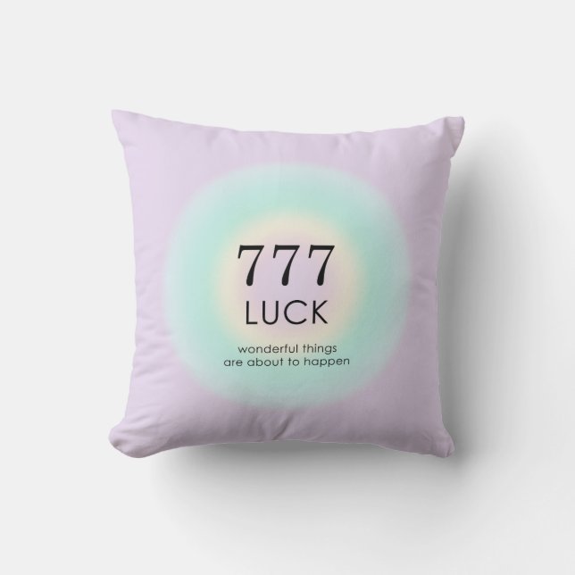 Angel Numbers Numerology 777 Luck   Throw Pillow (Front)