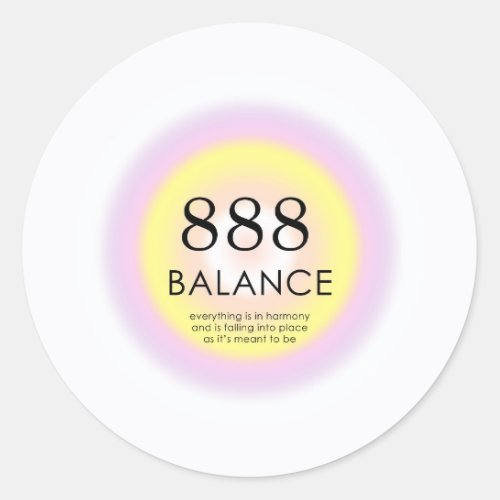 Angel Numbers Numerology Meaning 888 Balance   Classic Round Sticker