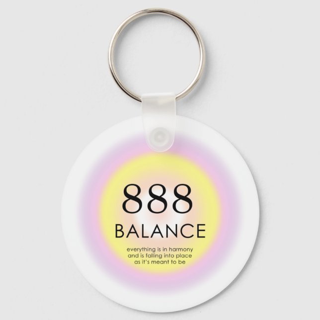Angel Numbers Numerology Meaning 888 Balance  Keychain (Front)