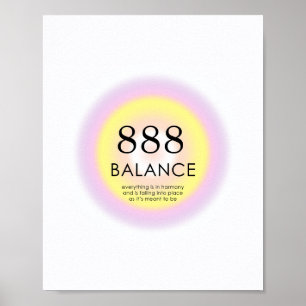 Angel Numbers Numerology Meaning 888 Balance Poster