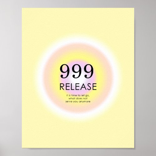 Angel Numbers Numerology Meaning 999 Let Go Poster