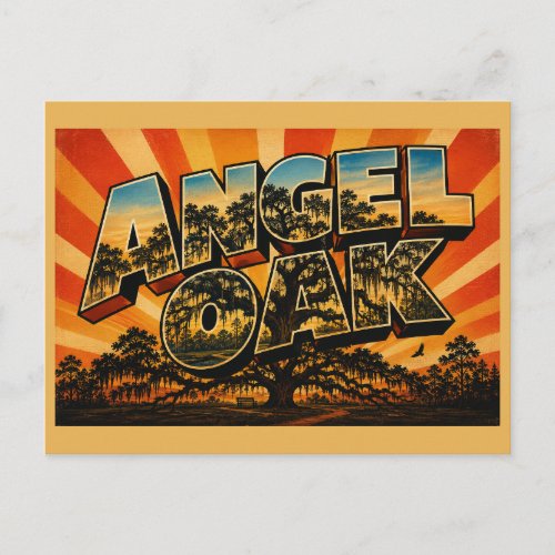 Angel Oak SC Ancient Live Oak Lowcountry Art Postcard