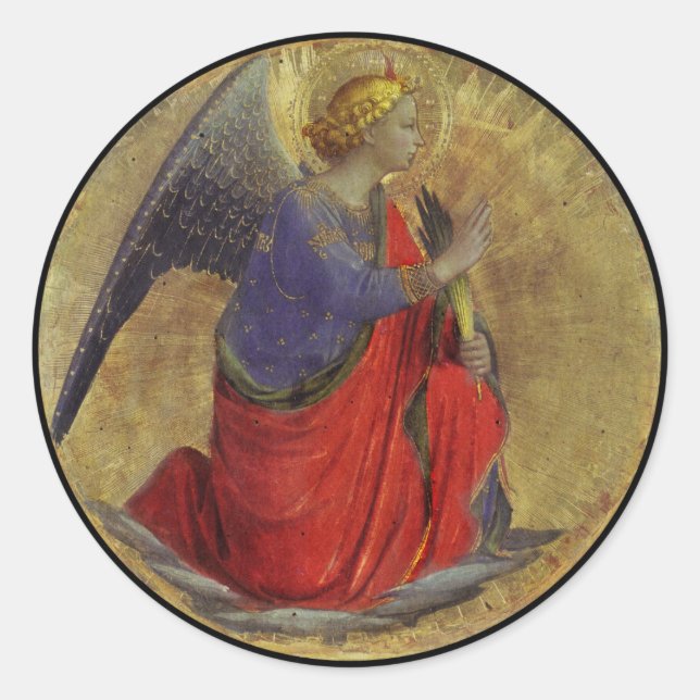 Angel of Annunciation by Fra Angelico Classic Round Sticker (Front)