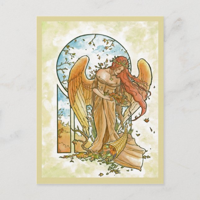 Angel of Autumn Postcard (Front)