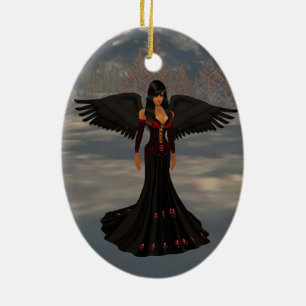 Angel Of Darkness Oval Ornament