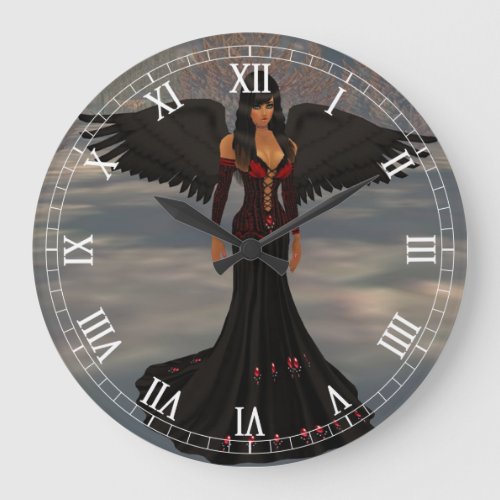 Angel Of Darkness Roman Numeral Clock