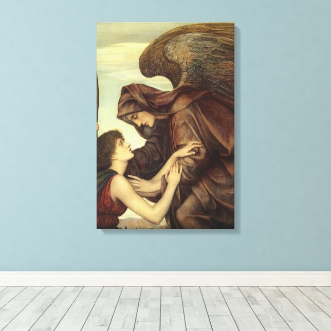 Angel of Death by Evelyn De Morgan Canvas Print (Insitu(Wood Floor))