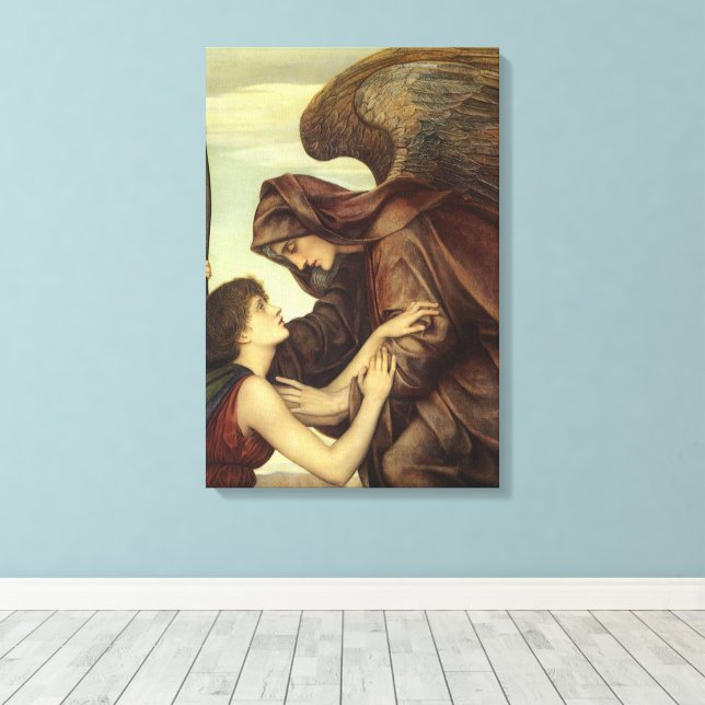 Angel of Death by Evelyn De Morgan Canvas Print (Insitu(Wood Floor))