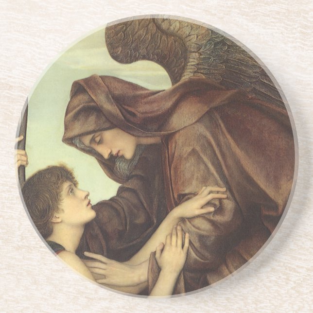 Angel of Death by Evelyn De Morgan Drink Coaster (Front)