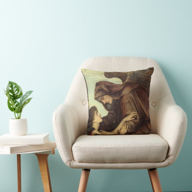 Angel of Death by Evelyn De Morgan Throw Pillow (Chair)