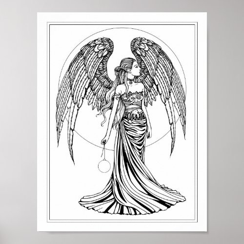 Angel of Eternity Coloring Poster Download