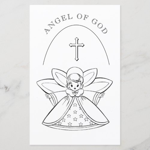 ANGEL OF GOD PRAYER COLORING PAGE