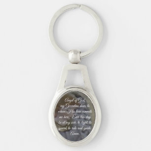 Angel of God Prayer Keychain