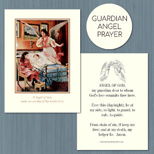 Angel of God with Children Prayer Holy Card