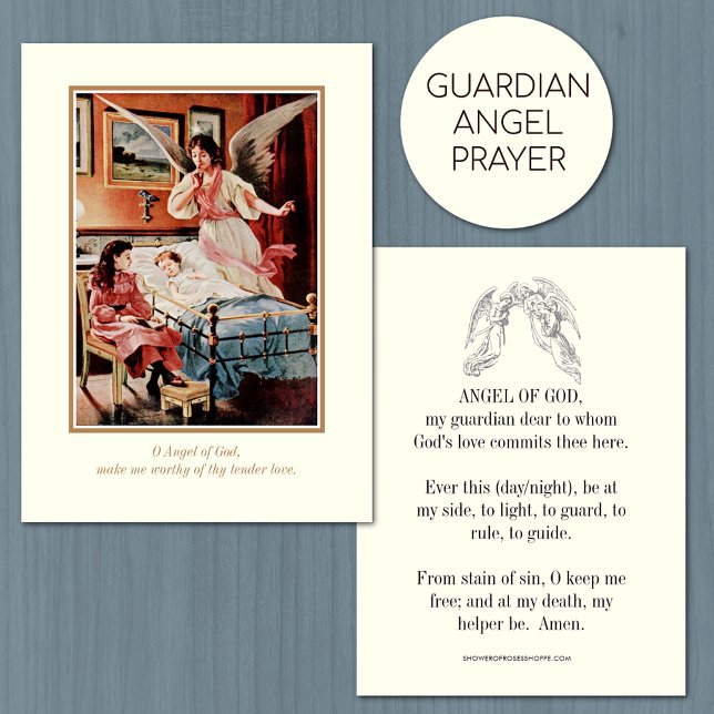 Angel of God with Children Prayer Holy Card (Creator Uploaded)